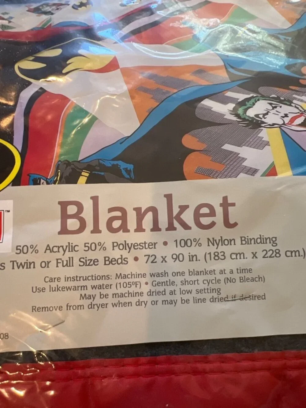 Batman Joker Dreamstyles Blanket twin full New Sealed Vintage 1989